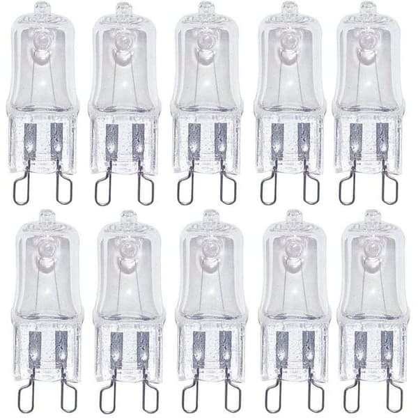 10-pakning Halogen G9 230V 20W Klar Erstatningspære Varm Hvit 2700K