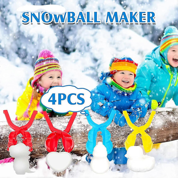 4 Delar Vinter Snöleksaker Kit Snöboll Maker Form Dinosaurieformad Snö Snöboll Maker Hjärta Snö Maker Utomhus Vinterlek Snöleksaker Med Form Av D