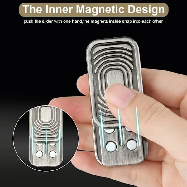 Metal Fidget Slider Legetøj, EDC Fidget Legetøj til Voksne, Stresslindring mod Angst
