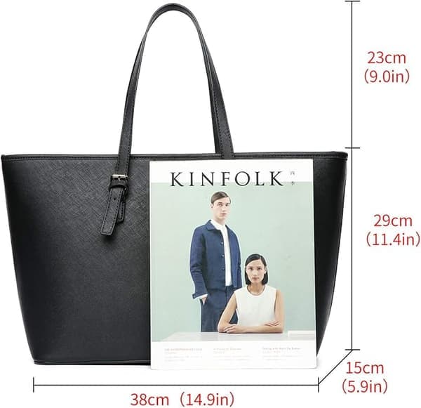 Dame shopper klassisk elegant håndveske bæreveske svart