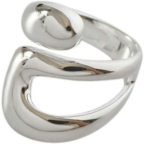 Justerbare Sterling Sølv Ringer 925 Doble Linjer Form Personlighet Ring Fine smykker