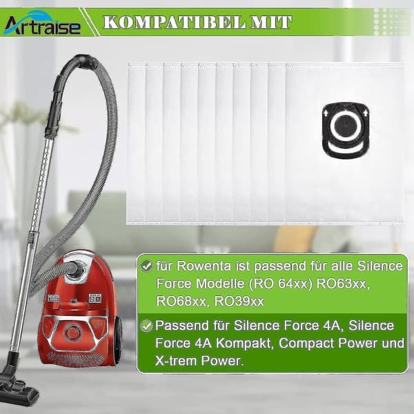 10-pack dammsugarpåsar - för Rowenta Hygiene + Zr200520, passar Rowenta Compact Power_qudddd