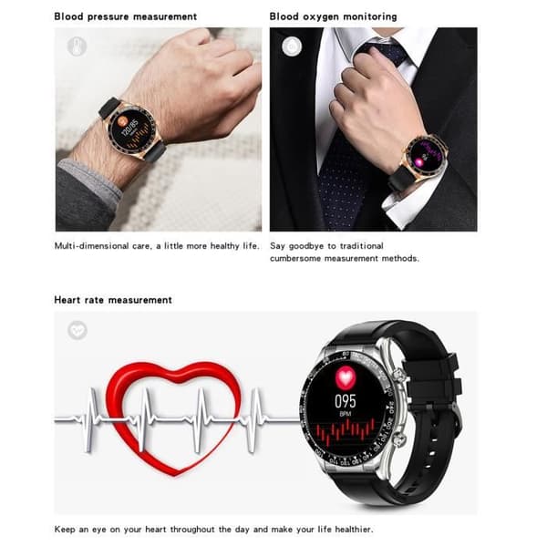 Smartwatch - E18 - 1,32\" HD - Bluetooth-opkald - 10 ATM vandafvisende