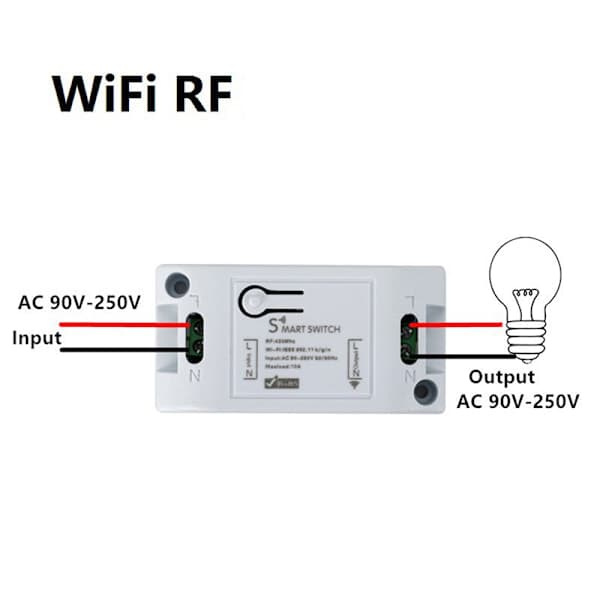 1 stk. Smart Switch Timer DIY Trådløs Switch Stemmestyring Smart Hvid One Size
