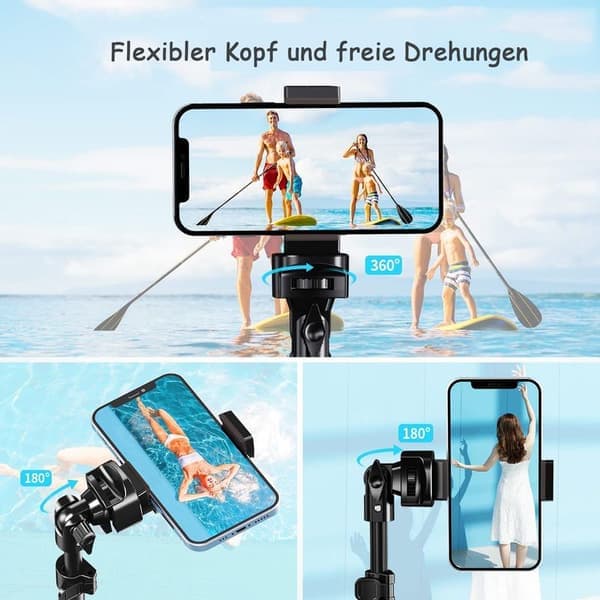 160 cm professionellt stativ för mobiltelefon, flexibelt och lätt selfiestick-stativ