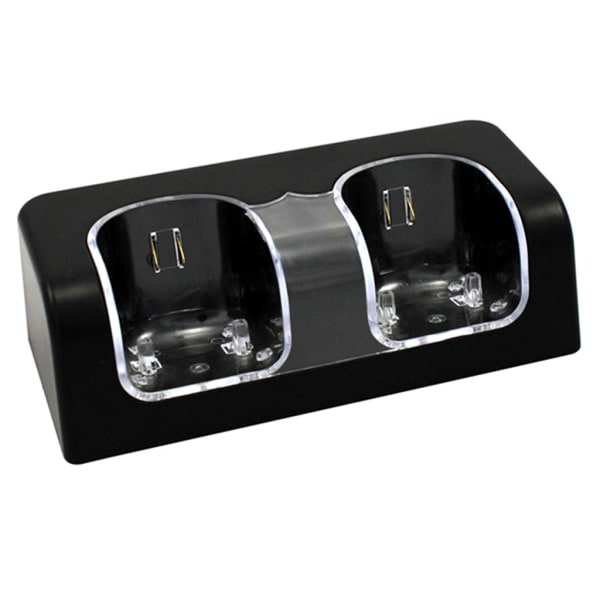 Latausasema Dual Charger Dock Wii-kaukosäätimelle Peliohjain Ohjain LED-ilmaisimella Latauskaapeli Musta