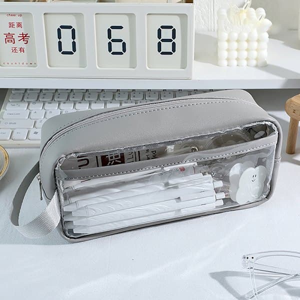 Transparent pennfodral med stor kapacitet INS Style case Sta Grå onesize Gray