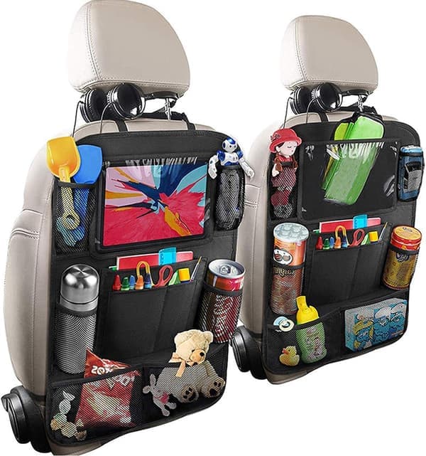 2-pak Universal Bil Bagsæde Telefon/Tablet Multifunktionel Holder (Sort) Sort Sort