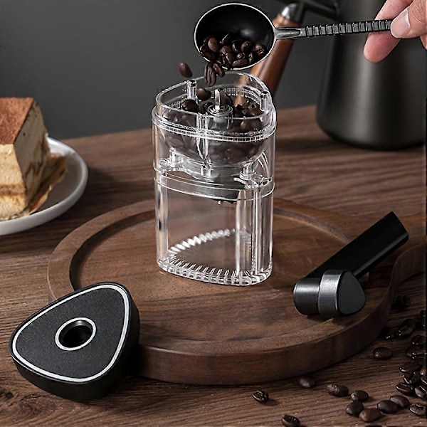 Justerbar manuell kaffekvarn för dropp och presskaffe - Rostfritt stål, plast och keramisk blandare med interna inställningar 2pcs