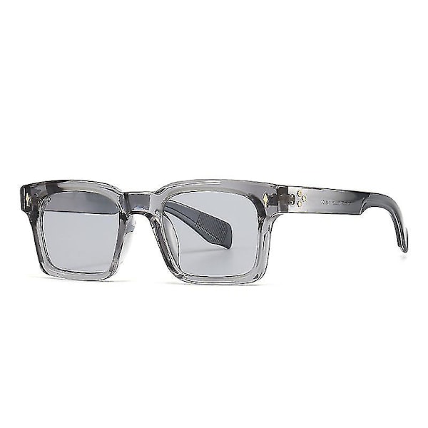 Vintage Solglasögon för Män Små Rektangulära Glasögon Herr/Dam Designer Glasögon Grey