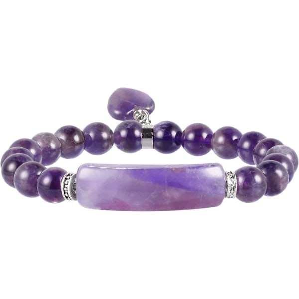 Helbredende stenarmbånd 8 mm perler Chakra krystal energi hjerte charm armbånd håndlavede smykker til kvinder