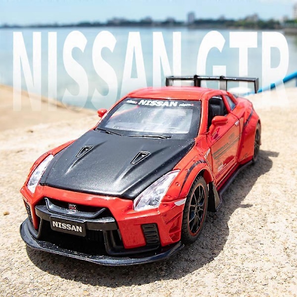1:32 GTR R35 Superbil Legering Bil Leksak Bil Metall Samling Modellbil Ljud och Ljus Leksaker För Barn Red