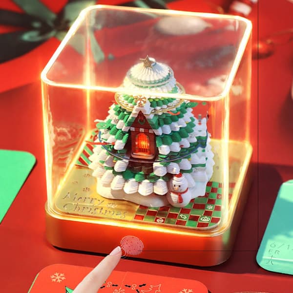 2026 Skrivebordskalender med LED-lys Juletreskulptur 3D T A1 A1