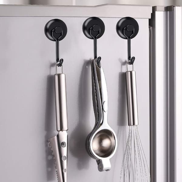 Stærk magnetisk krog 14 kg 20D magnetisk køleskabskrog sort