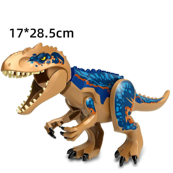 Dinosauriefigurer, Indominus T Rex-klossar, Stor dinosauriekloss, Barnkalas brown and blue hybrid tyrannosaurus rex