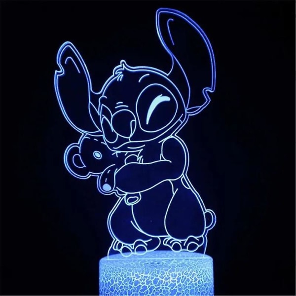 Stitch 3d-lampa Anime Led Nattljus Skrivbordsinstallation Belysning Sovrumsinredning Lampara Födelsedagspresenter Manga Cartoon Illuminator