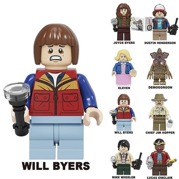 8 stk. Stranger Things-serie samlede byggeklodser legetøjssæt minifigurer model børnegave