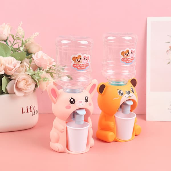 Mini Vattendispenser för Barn Present eVatten Juice Mjölk Dricka Rosa kanin