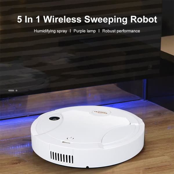 5-i-1 Robotstøvsuger - QINGQUE - Hvid - Luftfugter - Fejning - UV-rengøring