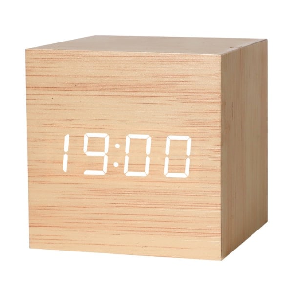 Digital LED-väckarklocka - Träväckarklocka Ljusstyrka