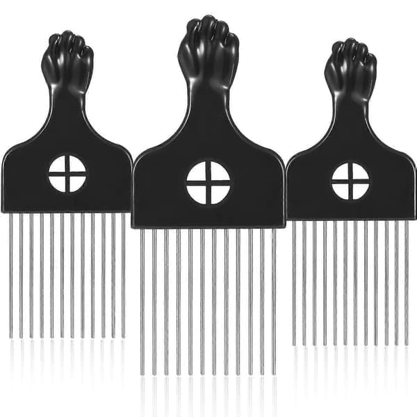 3-pakning Afro-kam i metall