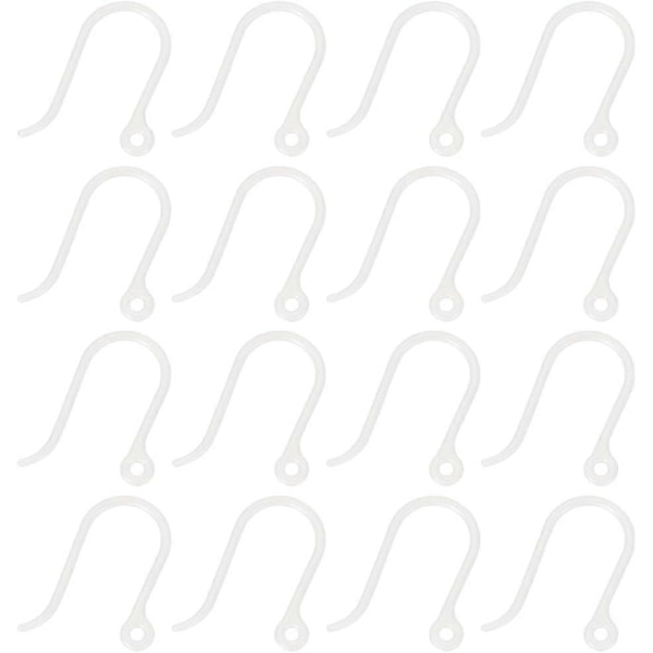 1 Æske 200 stk. Plastik Ørehooks Funde Plastik Ørehooks Transparente Franske Ørehooks Hypoallergeniske Franske Øretråde til Smykkefremstilling Tilbehør