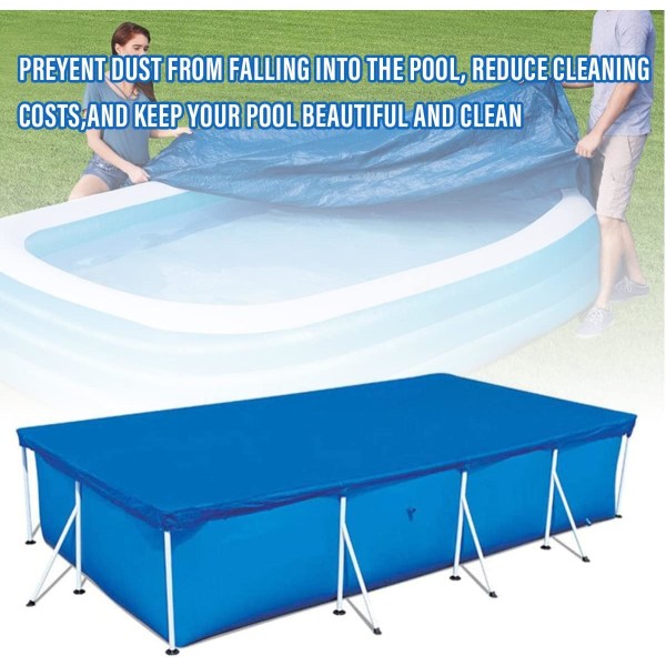 Poolskydd, rektangulärt poolskydd, lättinstallerat dammskydd för pool, lämpligt för rampool (220*150CM)