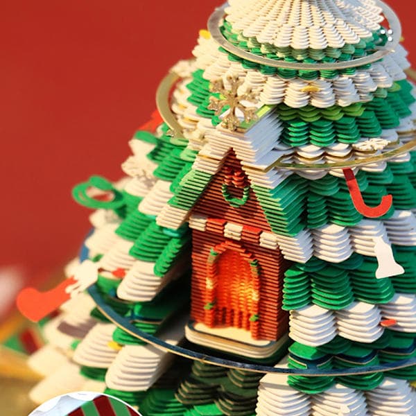 2026 Skrivebordskalender med LED-lys Juletreskulptur 3D T A2 A2