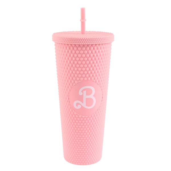 710 ml Barbie glassflaske Barbie rosa kopp med sugerør Kawaii Pink Pink