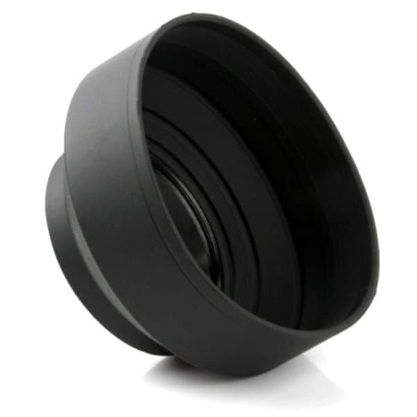 Universal 3-trins sammenklappelig 3-i-1 gummi foldbar solskærm Su Sort 62mm 62mm