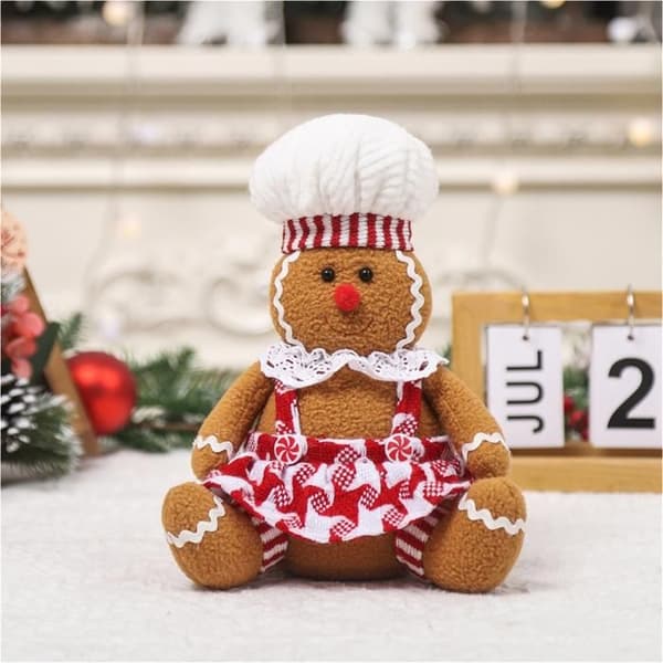 Julepynt, tegneserie-sittende pepperkakemann-figurer, kontordekorasjon for menn