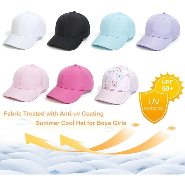 Barnehest med hestehale, baseballcaps for 3-8 år, jente- og guttegolfcaps, truckercaps, anti-UV-caps, tenniscaps, sommercaps for barn, solbeskyttelsescaps Purple