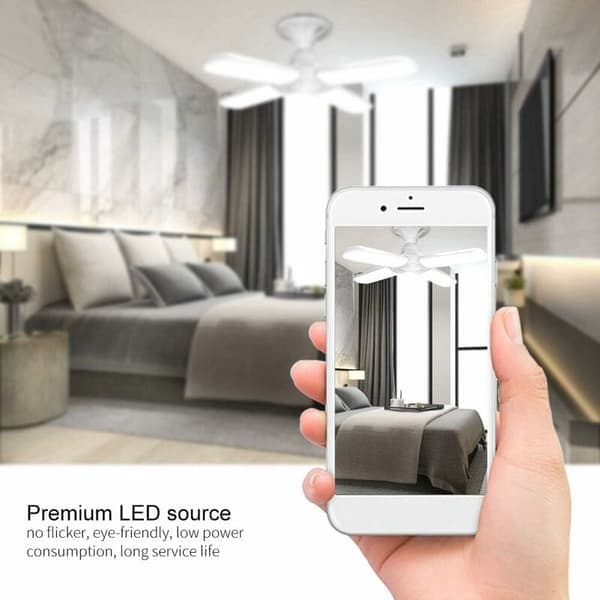 LED Loftlampe, 60W E27 AC95-265V Fire Super Lyse LED Loftslamper, Foldbar Ventilatorlampe