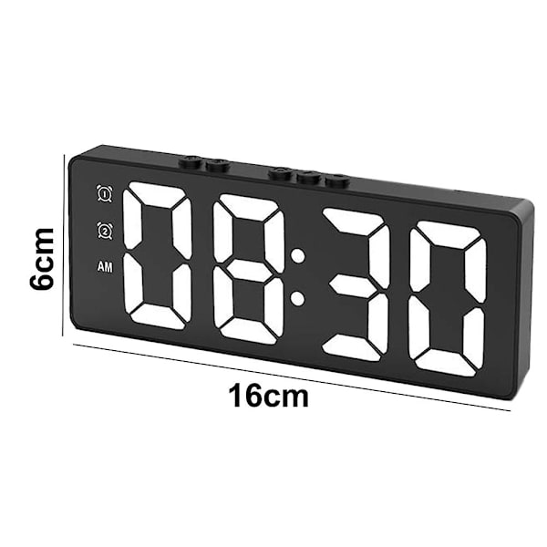 Digital Alarmklokke LED Klokke Soverom Elektronisk Skrivebordsklokke Egnet for Hjem, Soverom, Kontor Svart black