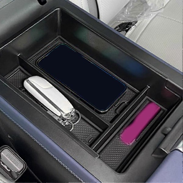 ABS+PVC Central Console Armrest Förvaringsbox för Xpeng G6 Centralbehållare