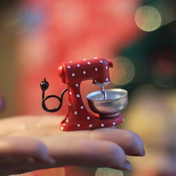 1:12 Dockhus Miniatyr Röd Mixer Blender Modell Julprydnad Röd one size