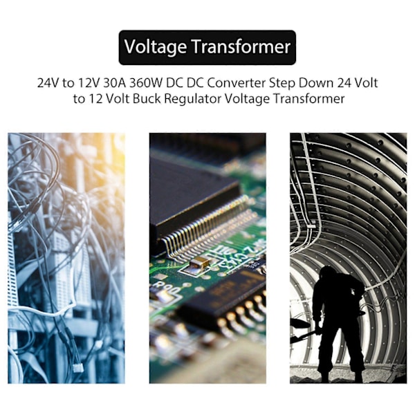 24V till 12V 30A 360W DC DC-omvandlare 24 Volt till 12 Volt Spänningsregulator Transformator