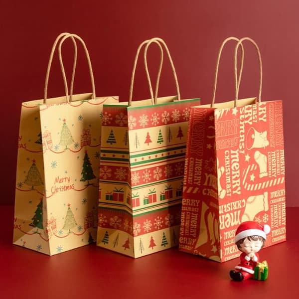 ANTCOOL Julklappspåse - 12 stycken - Storlek 19x8x25cm - Beige