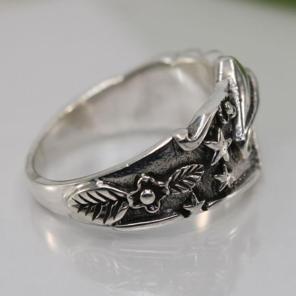 1 st Vintage Multi Element Ring Svamp Blad Stjärna Ring Finger