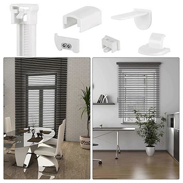 2 Set 20mm Plisserade Persieners Ersättningsdelar Set Klämma Stöd Fäste Plisserad Klämma Stöd Tillbehör Klämma Stöd med Plugg för Plisserade Persienner