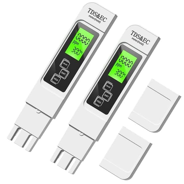 2-pack 4-i-1 TDS Vattentestare – Mäter TDS, EC & Temperatur (°C/°F) för Dricksvatten, Brunn, Pool & RO/DI