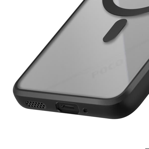 MagSafe Cover - Poco F7 - Stødsikkert - Ultra Robust - Sort Transparent