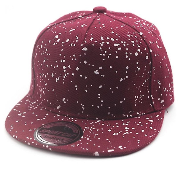 Pojkar Flickor Barn Baseball Cap Casual Hip-hop Street Snapback Hat Wine Red