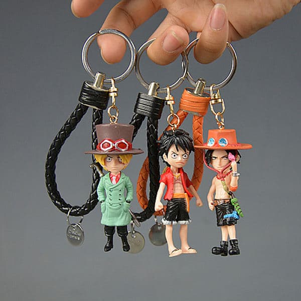 Action One Piece Nøglering 3D PVC Luffy Zoro Sanji Figur Model Multicolor 8# 8#