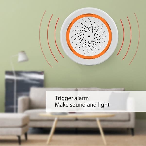 Zigbee Smart Alarm Trådlöst larm för hemsäkerhet och hemautomation, appstyrning, alarmsiren