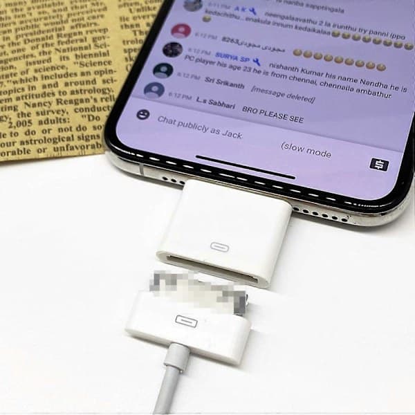 Lightning till 30-pin adapter Stöder laddning och dataöverföring Kompatibel för iPhone iPad IPod 11 XS X 8 7Plus 6S 6S Plus 5S SE_xx