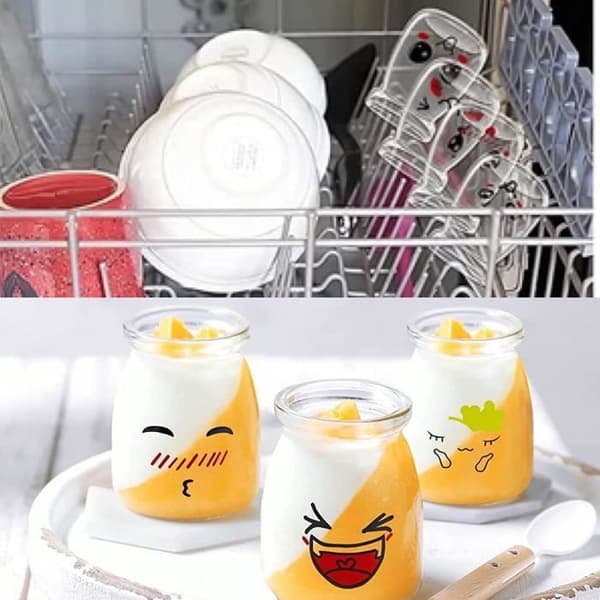 Glas-yoghurtglas - 6 stk. - 150 ml - Lufttætte låg - Ideelle til desserter