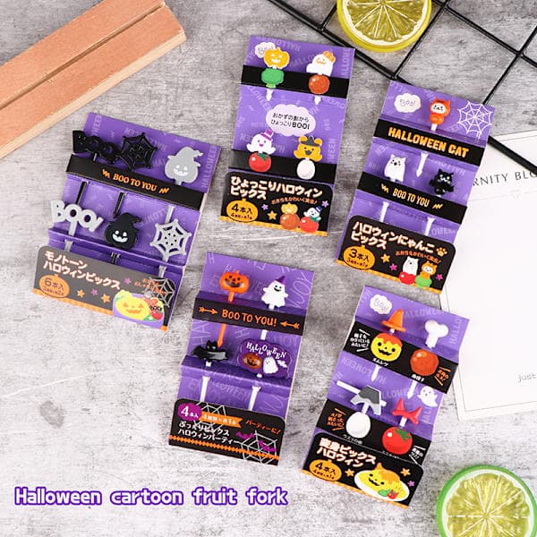 1-pack Halloween Cocktailpinnar Fruktgaffel Mode Barn Hol A2 one size A2