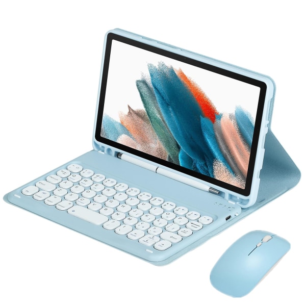 Tastaturetui til Samsung Galaxy Tab A9 Plus 11 tommer 2023, aftageligt trådløst tastaturbeskyttelsescover, blå