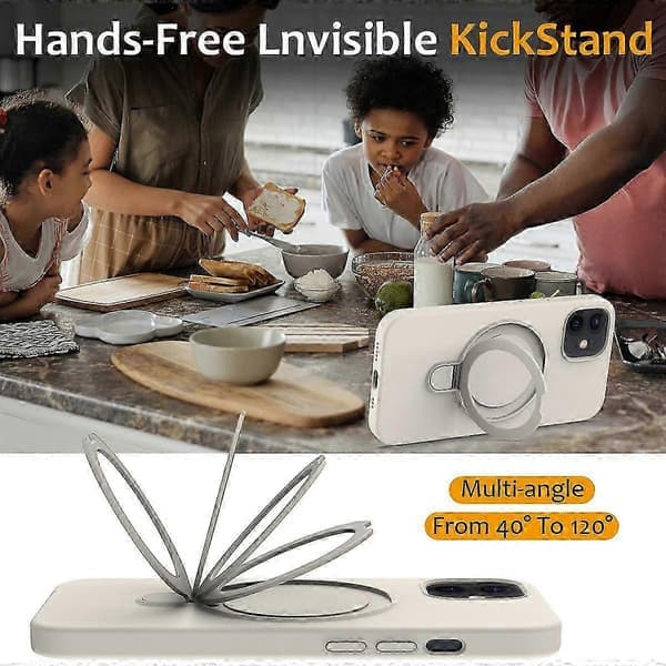 Magnetisk etui til iPhone 11 med ringstativ PC+silikone stødsikkert telefoncover stil B Style B